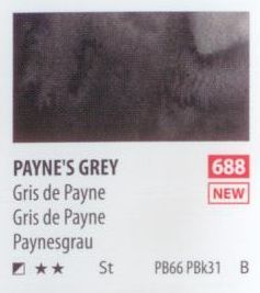 آبرنگ فوق آرتیست شین هان PWC سری B رنگ (PAYNE`GREY 688)