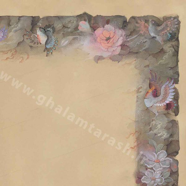 کاغذ خوشنویسی طرح گل و مرغ