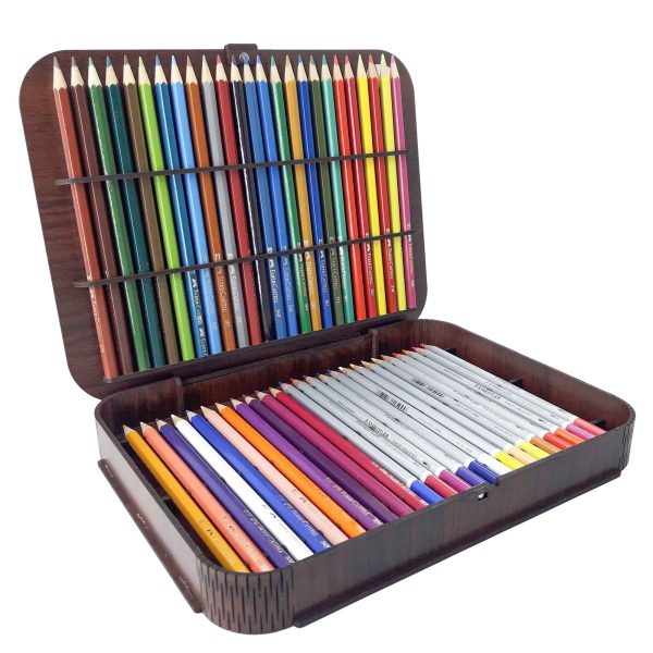 جعبه چوبی مداد رنگی 50 عددی