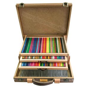 جعبه چوبی مداد رنگی 120 رنگ